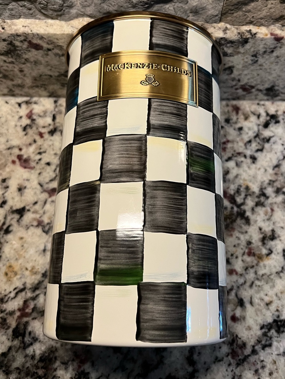 Mackenzie-Childs Courtly Check Enamel Utensil Holder. New w/ tags. - Picture 2 of 12